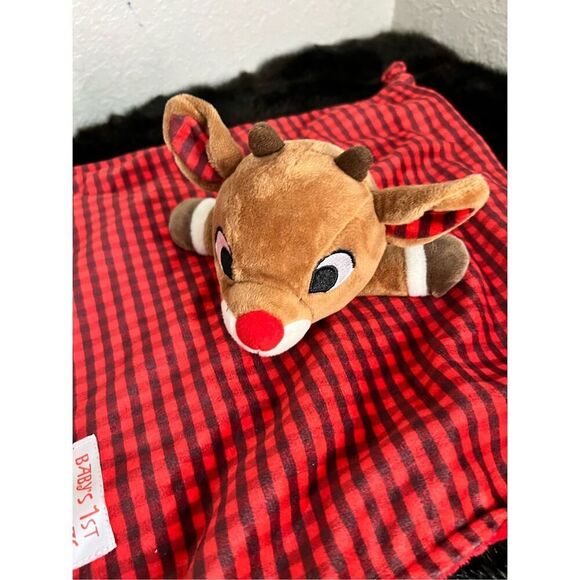 Lovey Rudolph the Red Nose Reindeer Soft Baby Toy Gift Christmas Security - Picture 3 of 4